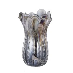 A&B Home 11" Gray Classic Vintage Style Blown Glass Flower Vase