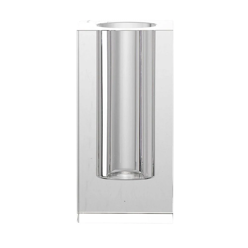 A&B Home 7.75" Clear Vintage Inspired Rectangular Glass Vase