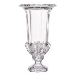 A&B Home 14.5" Clear Vintage Glamour Style Glass Flower Vase