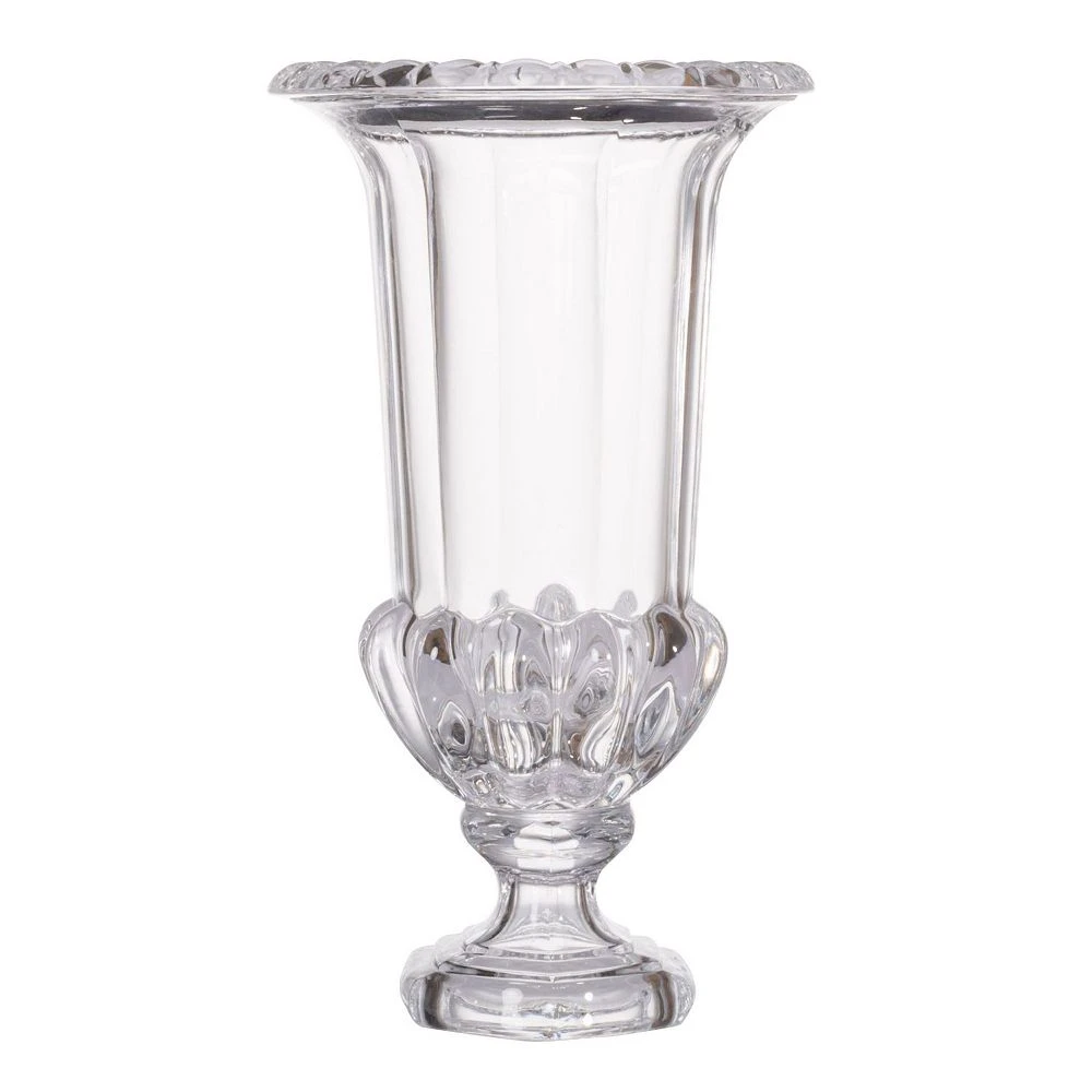 A&B Home 14.5" Clear Vintage Glamour Style Glass Flower Vase