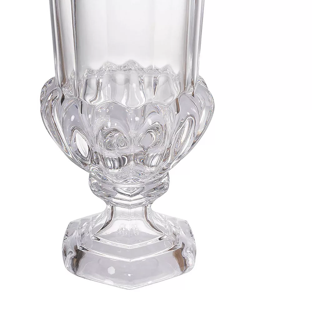A&B Home 14.5" Clear Vintage Glamour Style Glass Flower Vase - Image 2