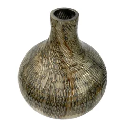 A&B Home 10" Silver And Metallic Brown Geometric Glass Vase