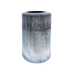 CC Home Furnishings 15.5" Black And Silver Linear Hand Blown Glass Vase