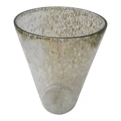 A&B Home 8.5" Silver And Brown Glittered Cheena Glass Vase