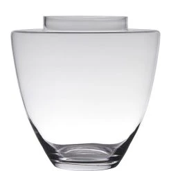 BIDK Home 13.5" Clear Contemporary Manhattan Glass Vase Tabletop Decor - Medium