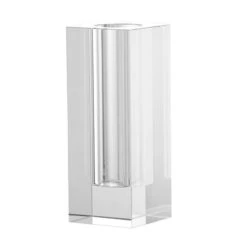 A&B Home 9.75" Clear Vintage Inspired Rectangular Glass Vase