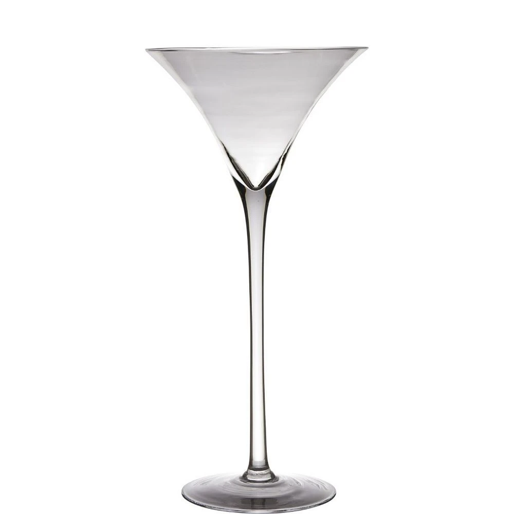 BIDK Home 19.5" Clear Contemporary Martini Glass Vase Tabletop Decor - Medium