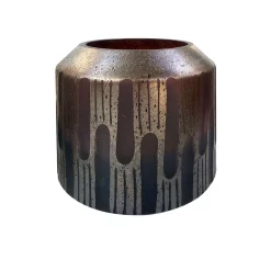 CC Home Furnishings 10.5" Berry Red And Blue Ombre Geometric Hand Blown Glass Vase