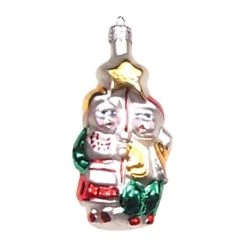 Alexander Taron Home Decorative Polish Glass Hand-blown Ornament - Twins - 4"H X 2"W X 1.25"D