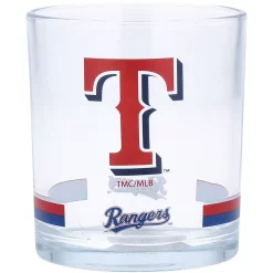 Texas Rangers Banded Rocks Glass