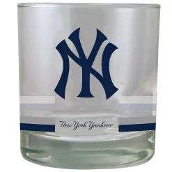 New York Yankees Banded Rocks Glass
