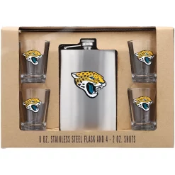 Jacksonville Jaguars 8oz. Stainless Steel Flask & 2oz. Shot Glass Set