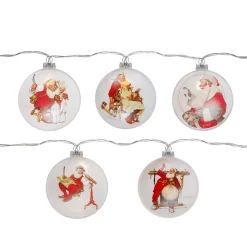 Christmas Central Set Of 5 Glass Norman Rockwell Christmas Disc Lights