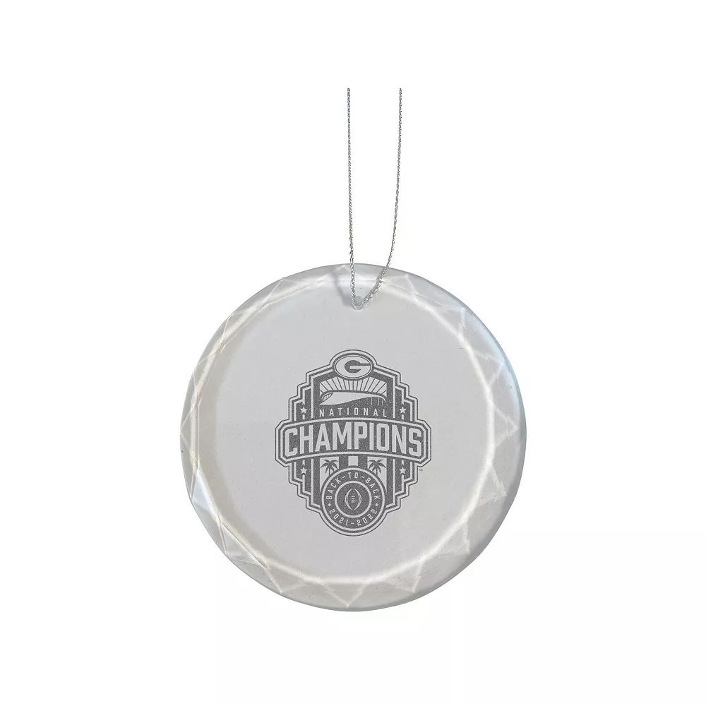 Georgia Bulldogs College Football Playoff 2022 National Champions 3'' Glass Round Ornament