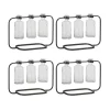 Contemporary Home Living Set Of 4 Clear Glass 3 Bottle Vase In Metal Holder 10.25"