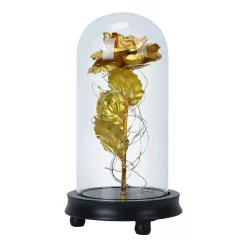 Eggracks By Global Phoenix Foil Rose LED String Light Rose Fairy Lamp W/ Glass Dome For Valentines' Day
