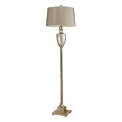 Contemporary Home Living 63" Antique Mercury Glass With Silver Accents Floor Lamp