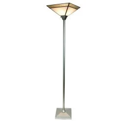 Art Glass Designs 72" Silver And Black Contemporary Leonetto Fused Glass Floor Lamp
